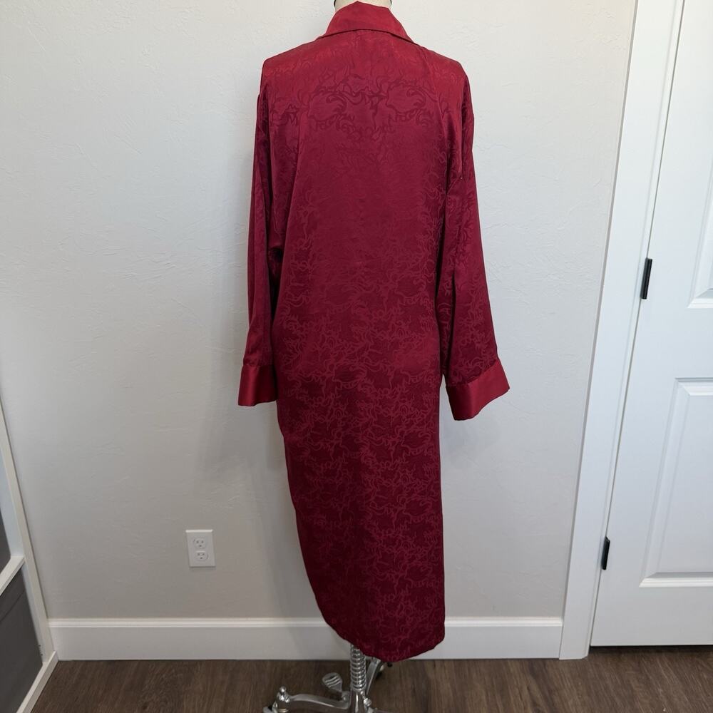 Vtg 90s Victoria's Secret Sz S Gold Label Satin Robe Jacquard Floral NO BELT - Picture 6 of 11